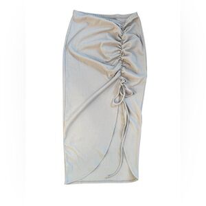 Chic Ruched Pencil Skirt in Gray